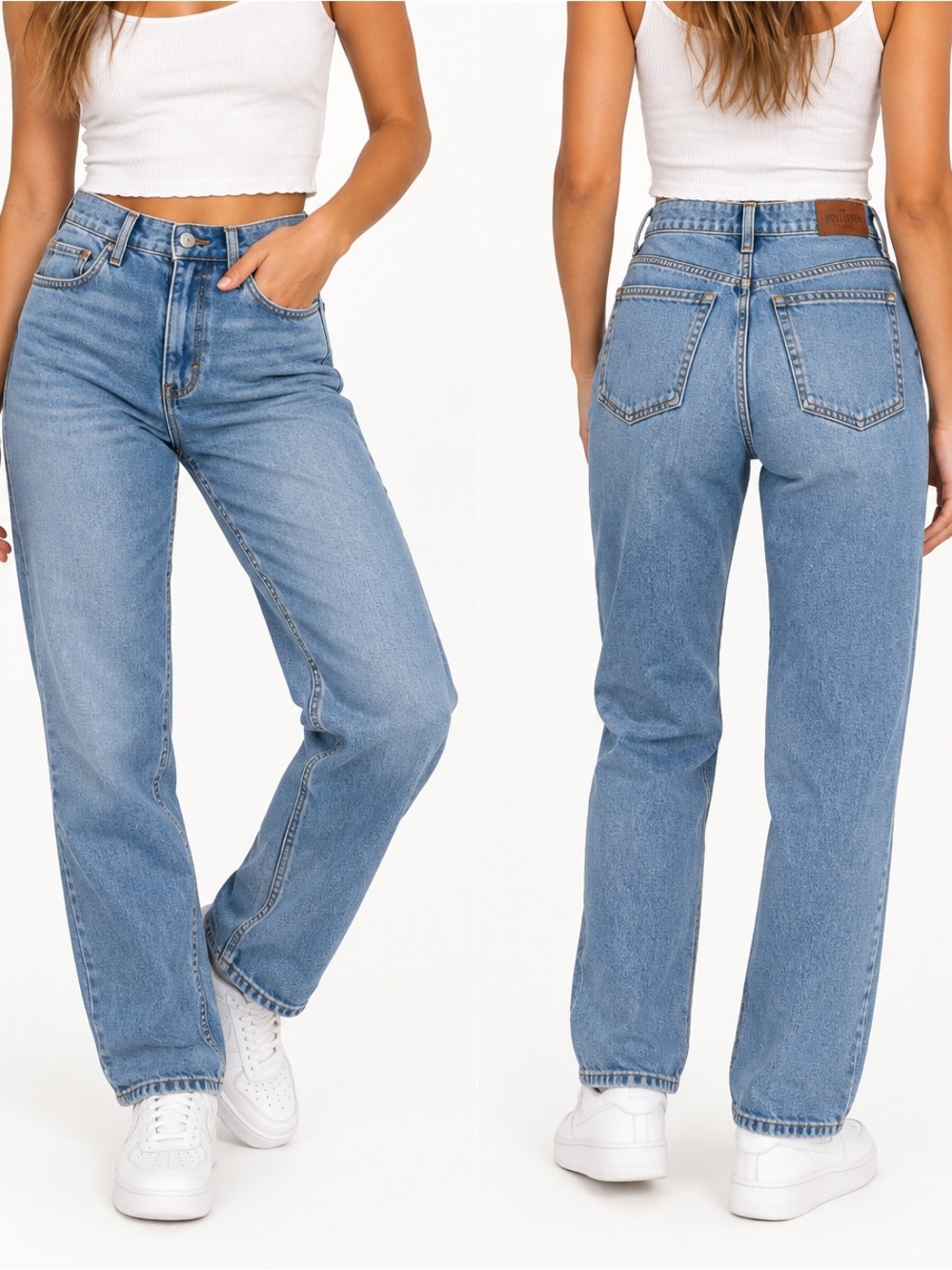 Hollister Ultra High-Rise Mom Jeans W26 L27 Medium Wash Vintage Stretch